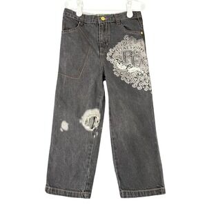 Phat Farm Kids Denim‎ Jeans 4T Black Y2K Baggy Streetwear Graphic Distressed